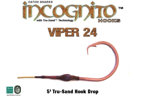 Catch Sharks Viper 24/0 High Carbon Circle Incognito Drop ED Coated (Tru-Sand) - 5'